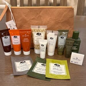 Origins Skincare 13 Piece Set with Tan Pouch